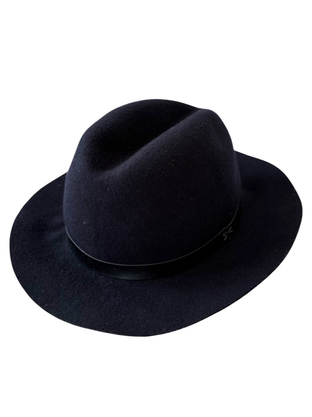 Indigo Classic Wide-Brim Fedora Hat in Navy